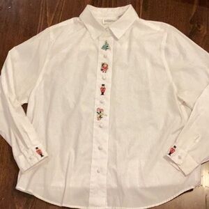 Vintage Baxter & Wells Embroidered Christmas Dress Shirt size 16
